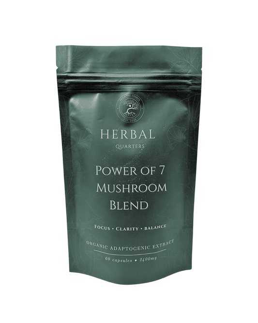 Lions Mane: Blend Of 7 Adaptogenic Mushrooms (60 Capsules) - Herbal Quarters