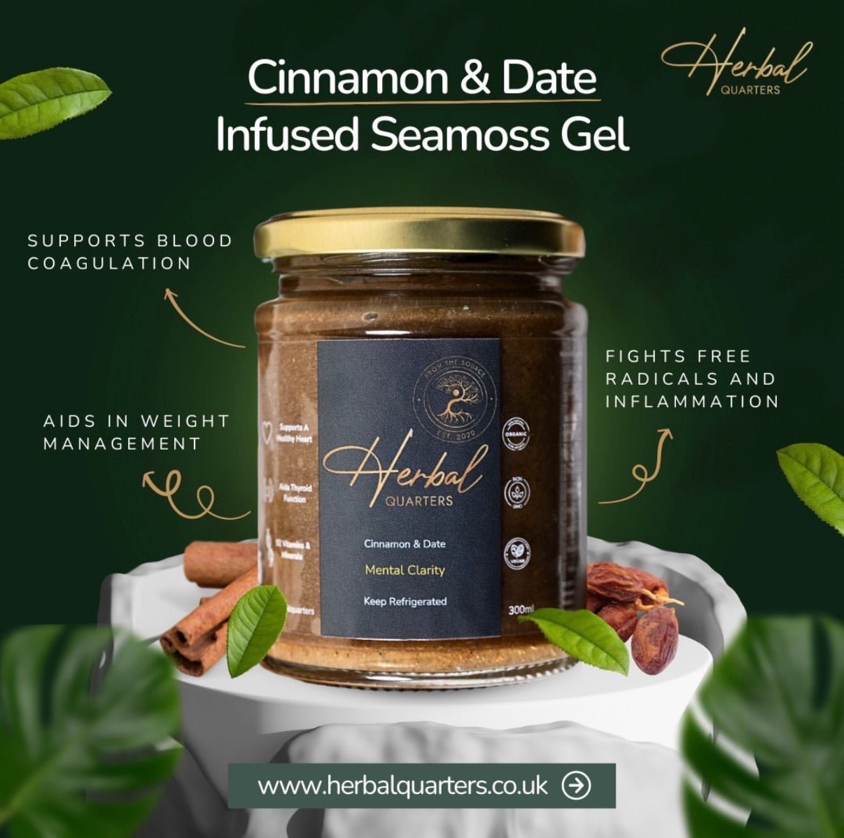 Cinnamon & Date Infused Seamoss Gel - Mental Clarity - Image 5