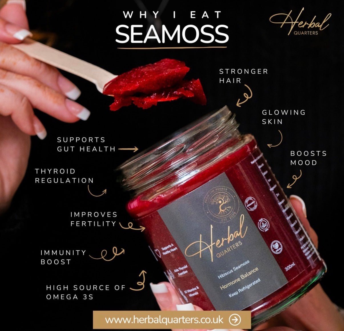 Hibiscus Infused Seamoss Gel - Hormone Balance - Image 4