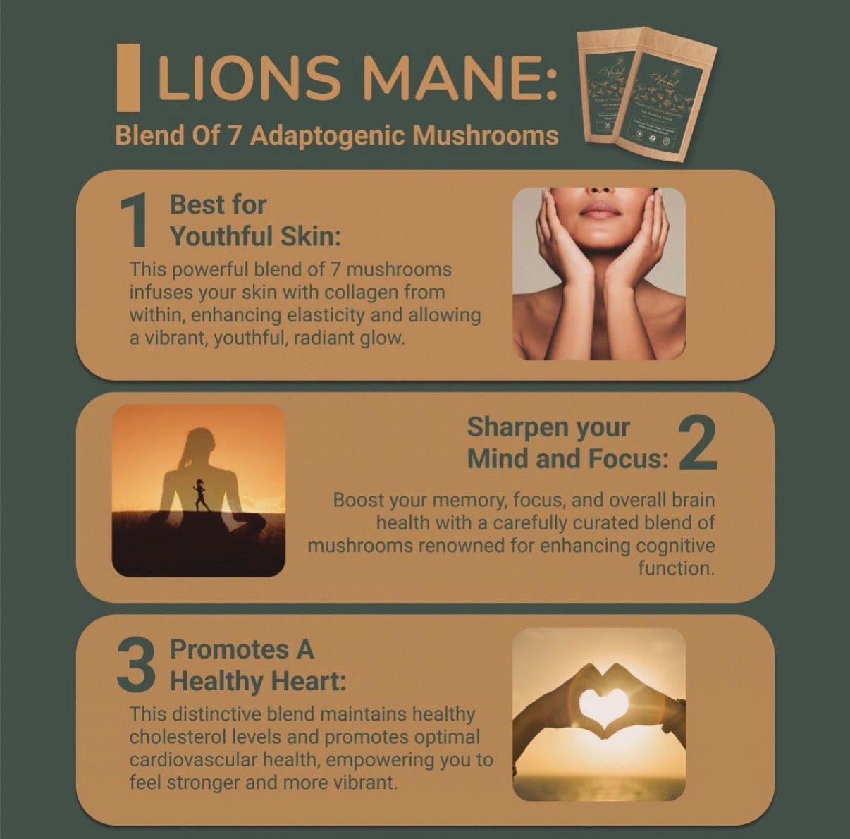 Lions Mane: Blend Of 7 Adaptogenic Mushrooms (60 Capsules) - Image 7